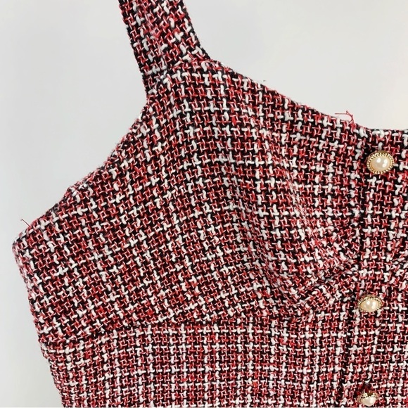 Shein Tweed Clueless Button Fitted Mini Dress Large L - Picture 5 of 8